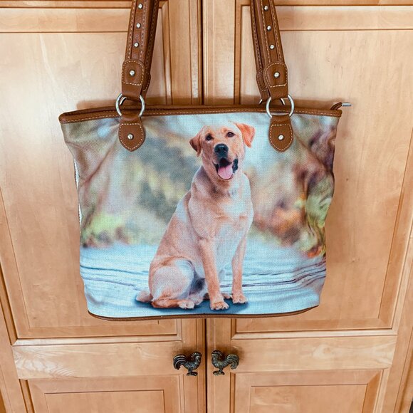DOG YELLOW LABRADOR RETRIEVER Purse Bag Satchel Earth Tones - Picture 6 of 10